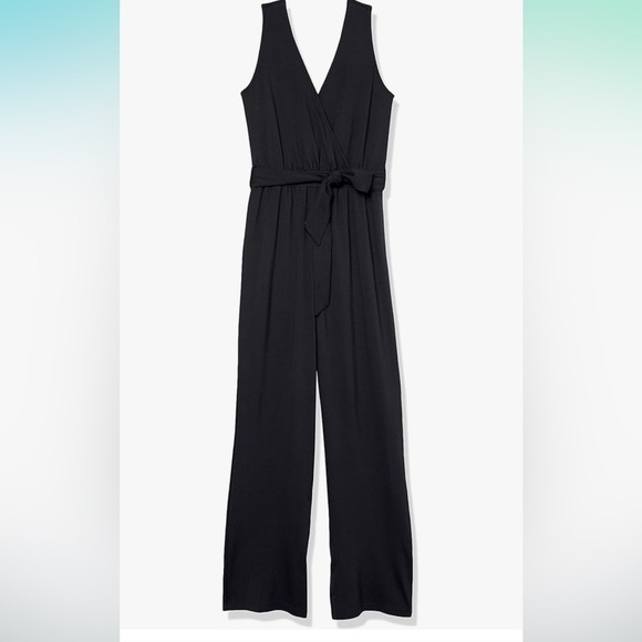 NWT The Drop Women's @caralynmirand Sleeveless Wrap Jumpsuit medium black - Picture 4 of 6
